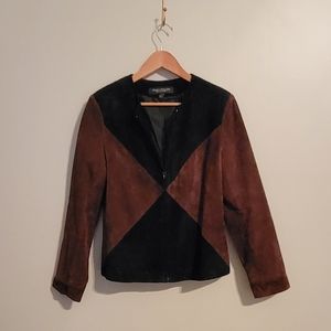 Genuine Leather Willi Smith Collection Medium Brown & Black Coat